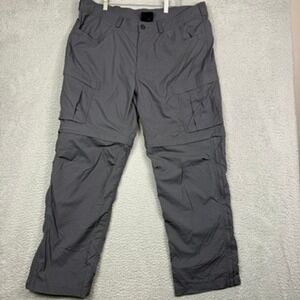 REI Convertible Hiking Pants Zip Off Legs Cargo Pockets Mens 40W x 32L Gray